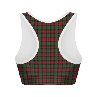 Christmas Tartan Pattern Print Women's Sports Bra