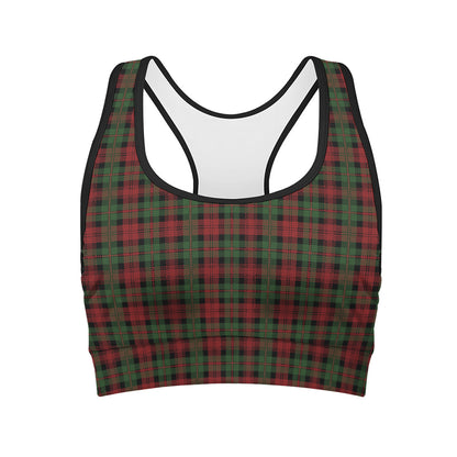 Christmas Tartan Pattern Print Women's Sports Bra