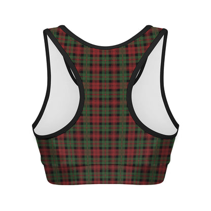 Christmas Tartan Pattern Print Women's Sports Bra