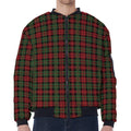 Christmas Tartan Pattern Print Zip Sleeve Bomber Jacket