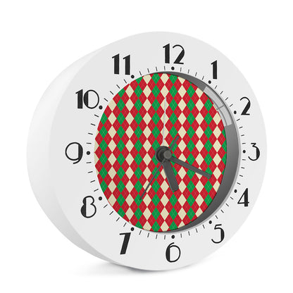 Christmas Themed Argyle Pattern Print Alarm Clock