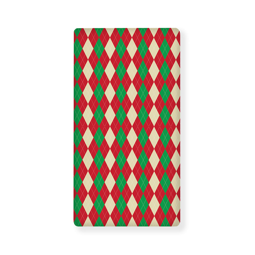 Christmas Themed Argyle Pattern Print Baby Crib Sheet