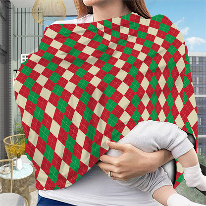 Christmas Themed Argyle Pattern Print Baby Seat Cover