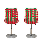 Christmas Themed Argyle Pattern Print Bar Stool Covers
