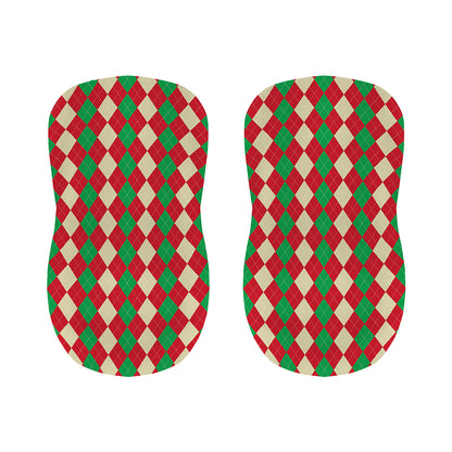 Christmas Themed Argyle Pattern Print Bar Stool Covers
