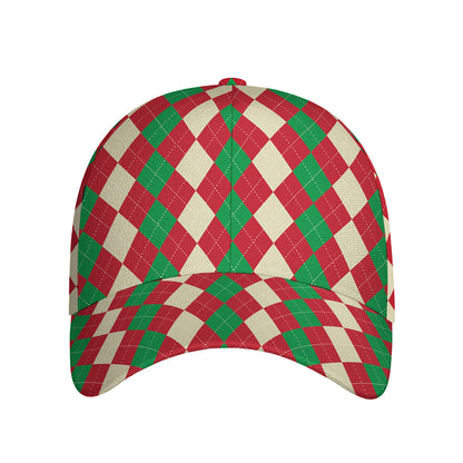 Christmas Themed Argyle Pattern Print Baseball Cap