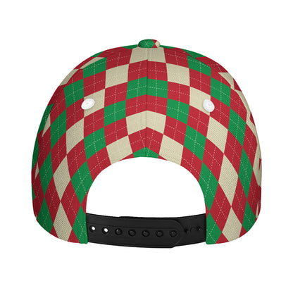 Christmas Themed Argyle Pattern Print Baseball Cap