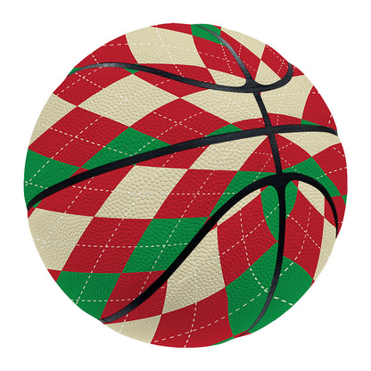 Christmas Themed Argyle Pattern Print Basketball