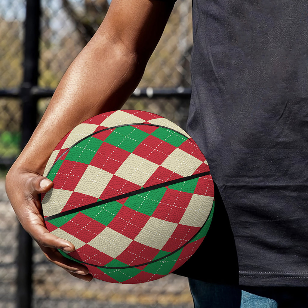 Christmas Themed Argyle Pattern Print Basketball