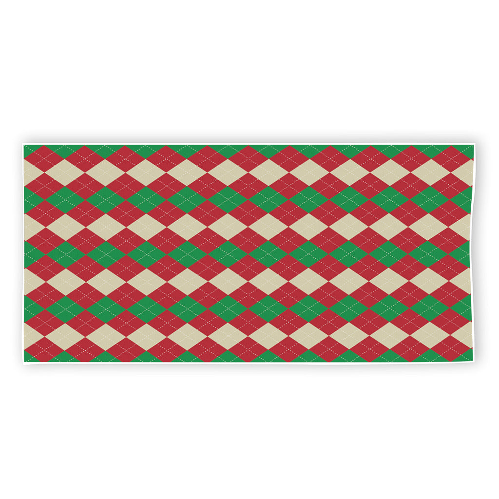 Christmas Themed Argyle Pattern Print Beach Towel