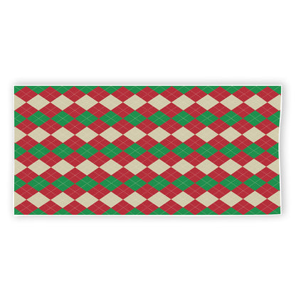 Christmas Themed Argyle Pattern Print Beach Towel