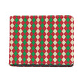Christmas Themed Argyle Pattern Print Bifold Wallet