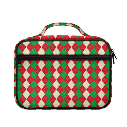 Christmas Themed Argyle Pattern Print Briefcase Bible Bag