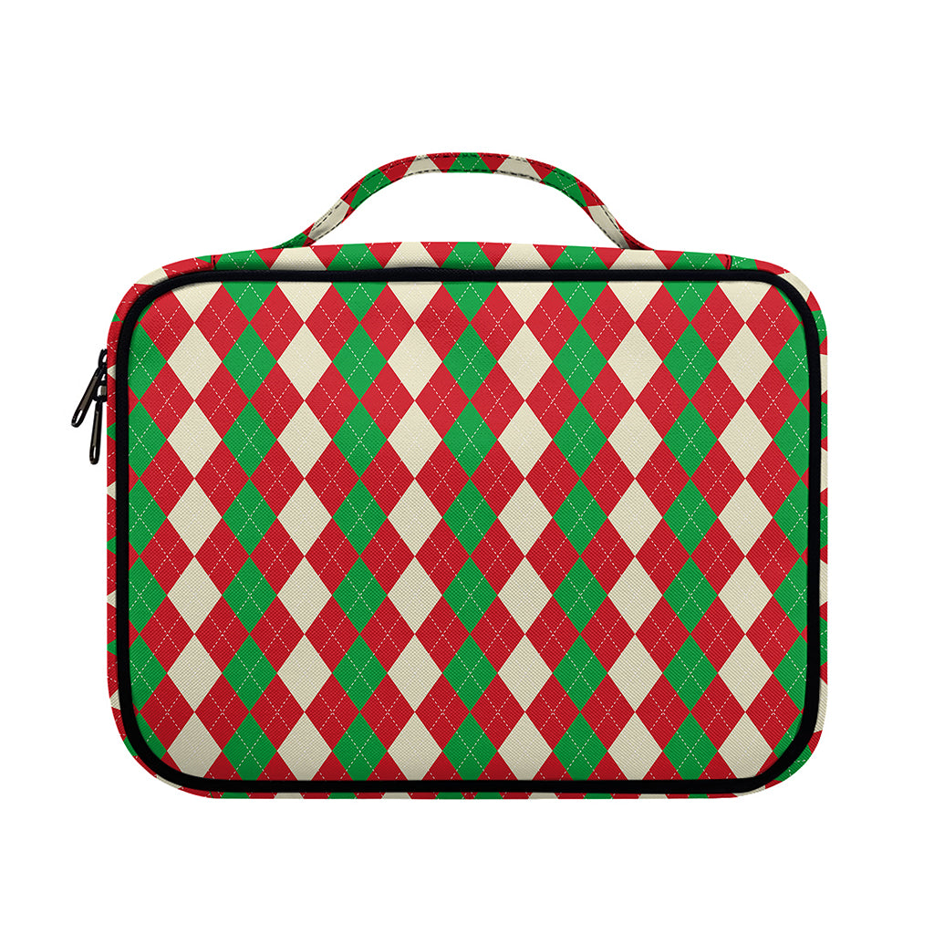 Christmas Themed Argyle Pattern Print Briefcase Bible Bag