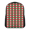 Christmas Themed Argyle Pattern Print Casual Backpack