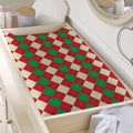 Christmas Themed Argyle Pattern Print Changing Pad Cover