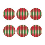 Christmas Themed Argyle Pattern Print Coaster Set