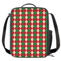 Christmas Themed Argyle Pattern Print Crossbody Lunch Bag