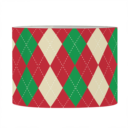 Christmas Themed Argyle Pattern Print Drum Lamp Shade