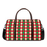 Christmas Themed Argyle Pattern Print Duffle Bag