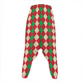 Christmas Themed Argyle Pattern Print Hammer Pants