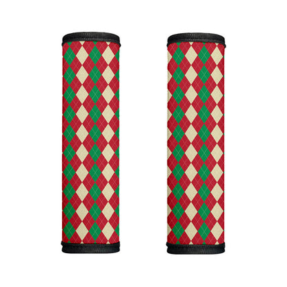Christmas Themed Argyle Pattern Print Handle Covers