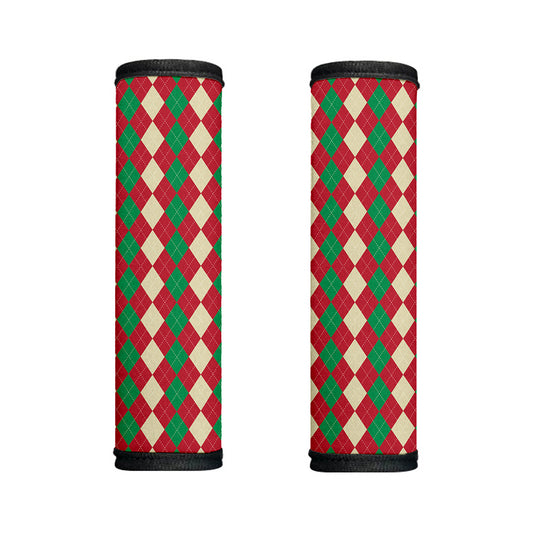 Christmas Themed Argyle Pattern Print Handle Covers