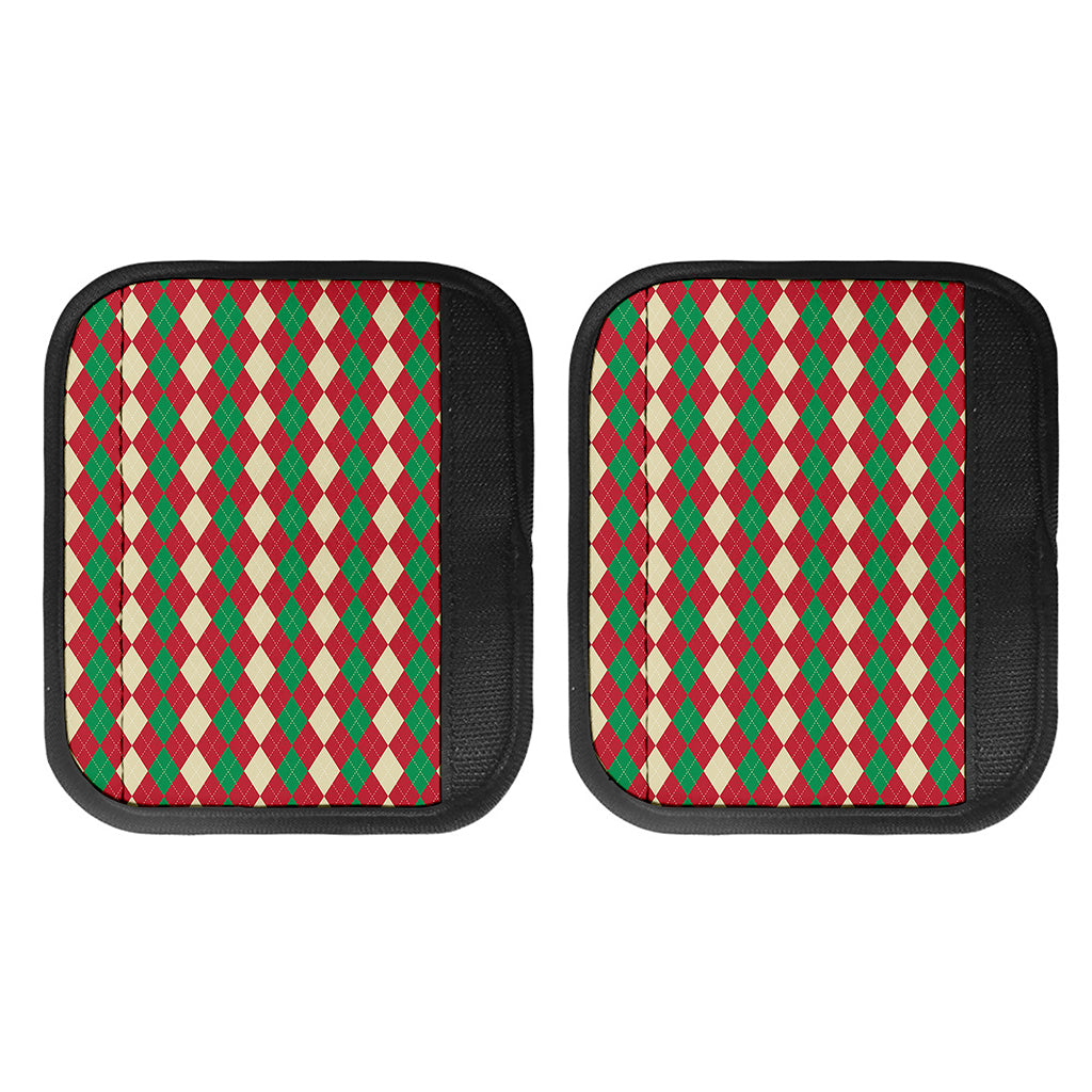 Christmas Themed Argyle Pattern Print Handle Covers
