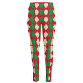 Christmas Themed Argyle Pattern Print High-Waisted Pocket Leggings