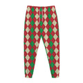 Christmas Themed Argyle Pattern Print Jogger Pants