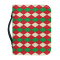 Christmas Themed Argyle Pattern Print Leather Bible Cover