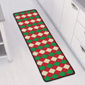 Christmas Themed Argyle Pattern Print Long Kitchen Mat