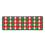 Christmas Themed Argyle Pattern Print Long Kitchen Mat