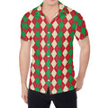 Christmas Themed Argyle Pattern Print Men's Shirt