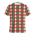 Christmas Themed Argyle Pattern Print Men's Athletic T-Shirt