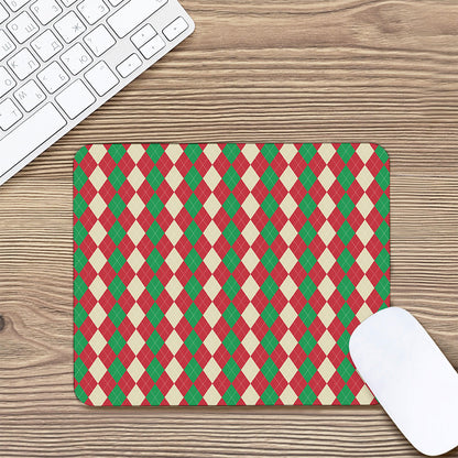 Christmas Themed Argyle Pattern Print Mouse Pad
