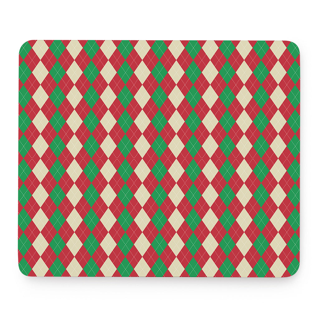 Christmas Themed Argyle Pattern Print Mouse Pad