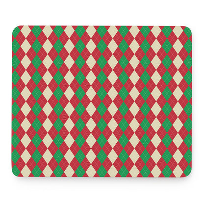 Christmas Themed Argyle Pattern Print Mouse Pad