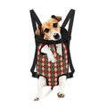 Christmas Themed Argyle Pattern Print Pet Carrier Backpack