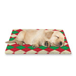 Christmas Themed Argyle Pattern Print Pet Cooling Mat Cover