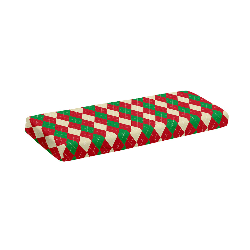Christmas Themed Argyle Pattern Print Piano Keyboard Cover
