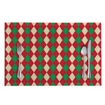 Christmas Themed Argyle Pattern Print Placemat