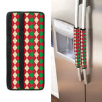 Christmas Themed Argyle Pattern Print Refrigerator Handle Covers