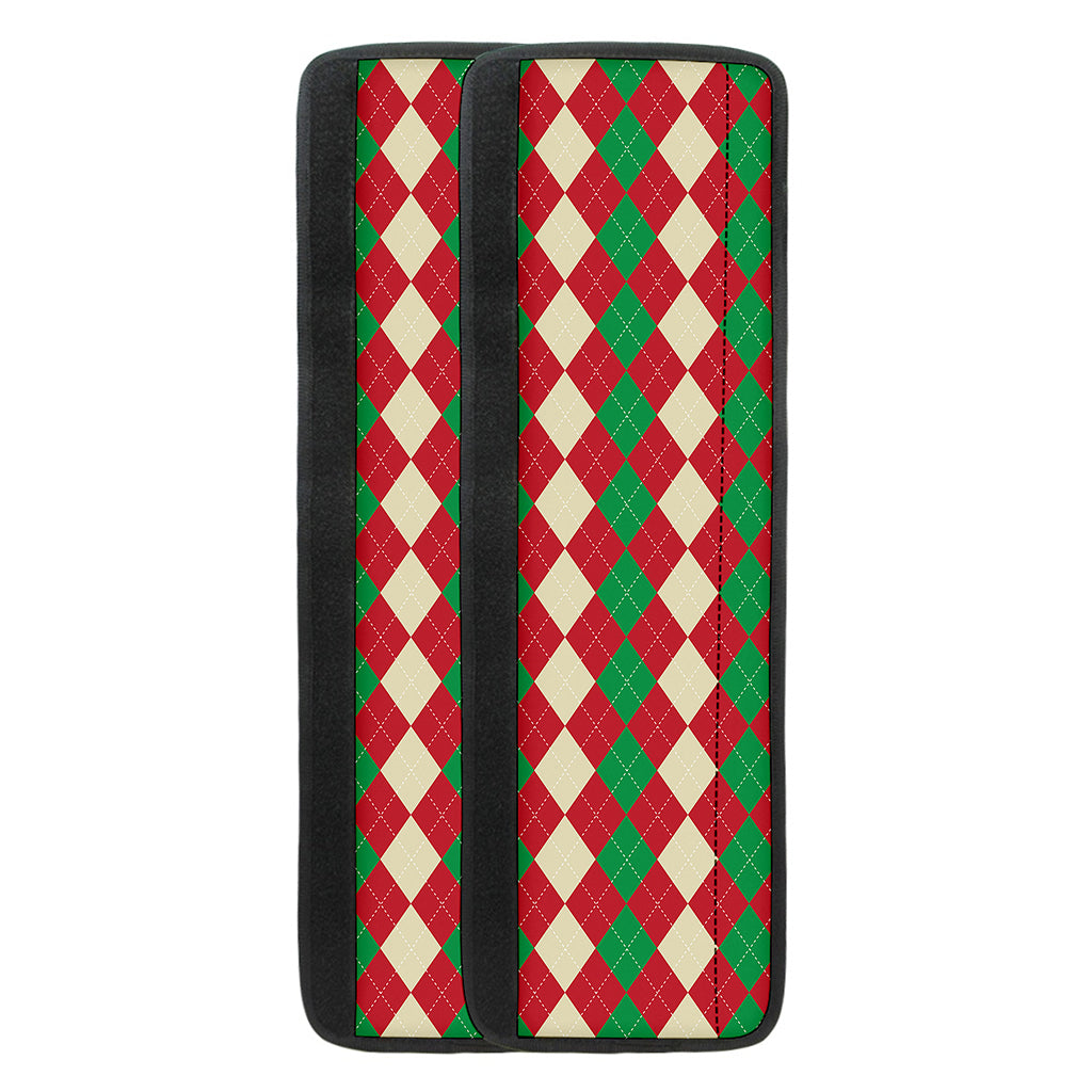 Christmas Themed Argyle Pattern Print Refrigerator Handle Covers