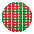 Christmas Themed Argyle Pattern Print Round Blanket