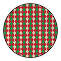 Christmas Themed Argyle Pattern Print Round Floor Mat