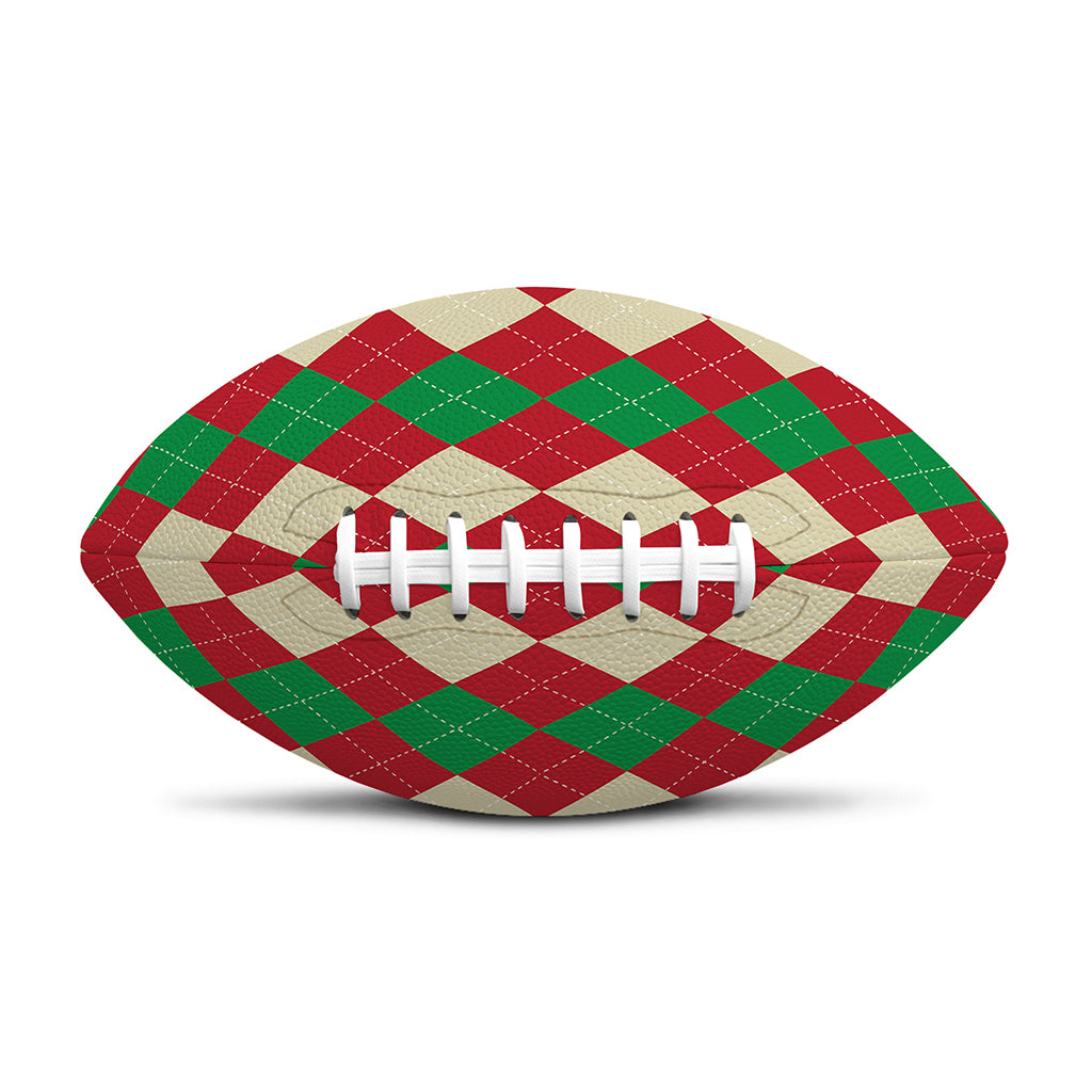 Christmas Themed Argyle Pattern Print Rugby Ball