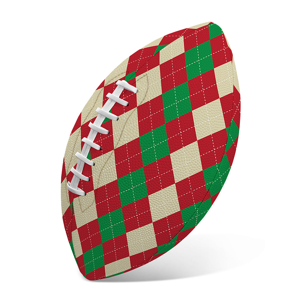 Christmas Themed Argyle Pattern Print Rugby Ball