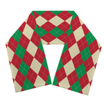 Christmas Themed Argyle Pattern Print Scarf