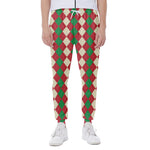 Christmas Themed Argyle Pattern Print Scuba Joggers